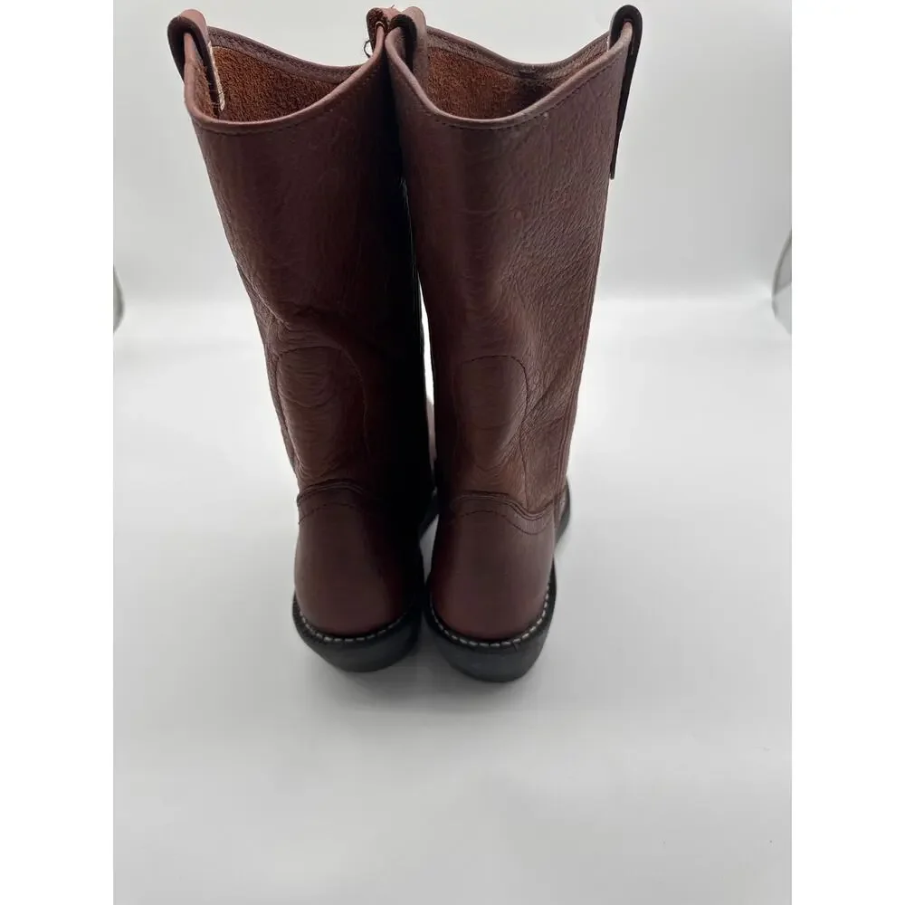 Mason Western Brown Leather Pull On‎ Boots Size 9.5 B